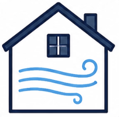 Home air sealing illustration for energy efficiency upgrades in Michigan.